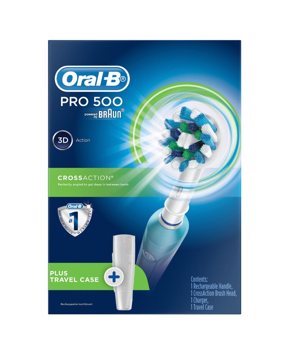 OralB Pro 500 Electric Toothbrush Value Pack Blue Shaver Shop